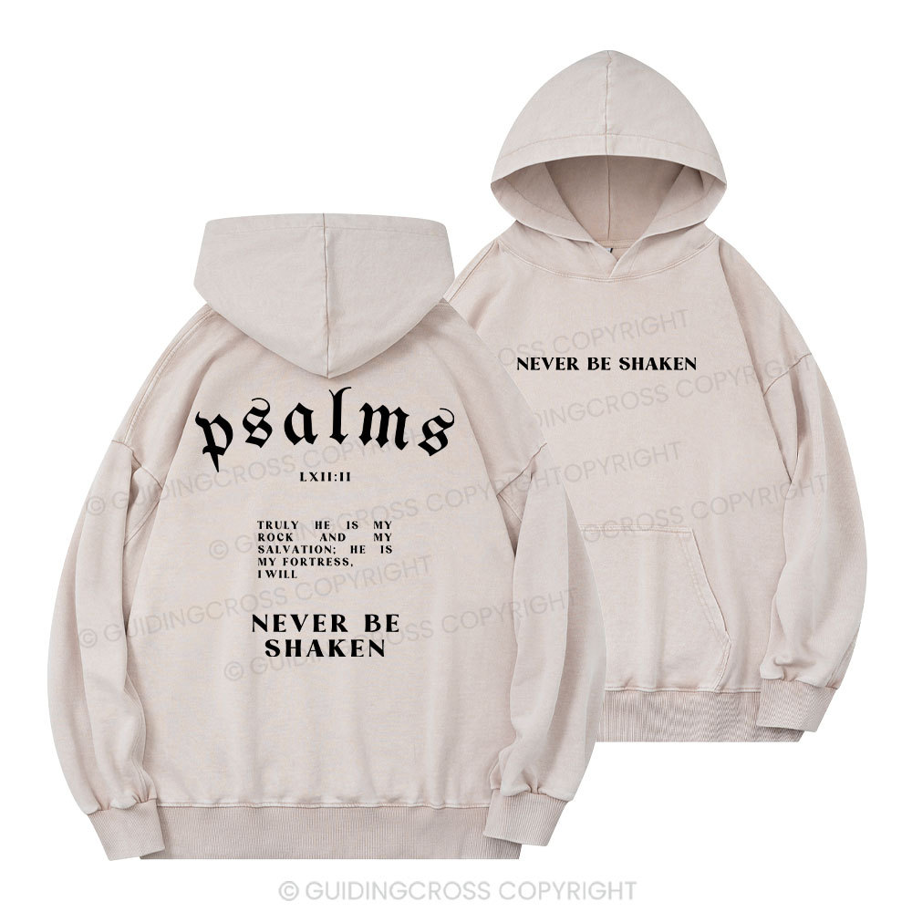Never Be Shaken Christian Washed Hoodie