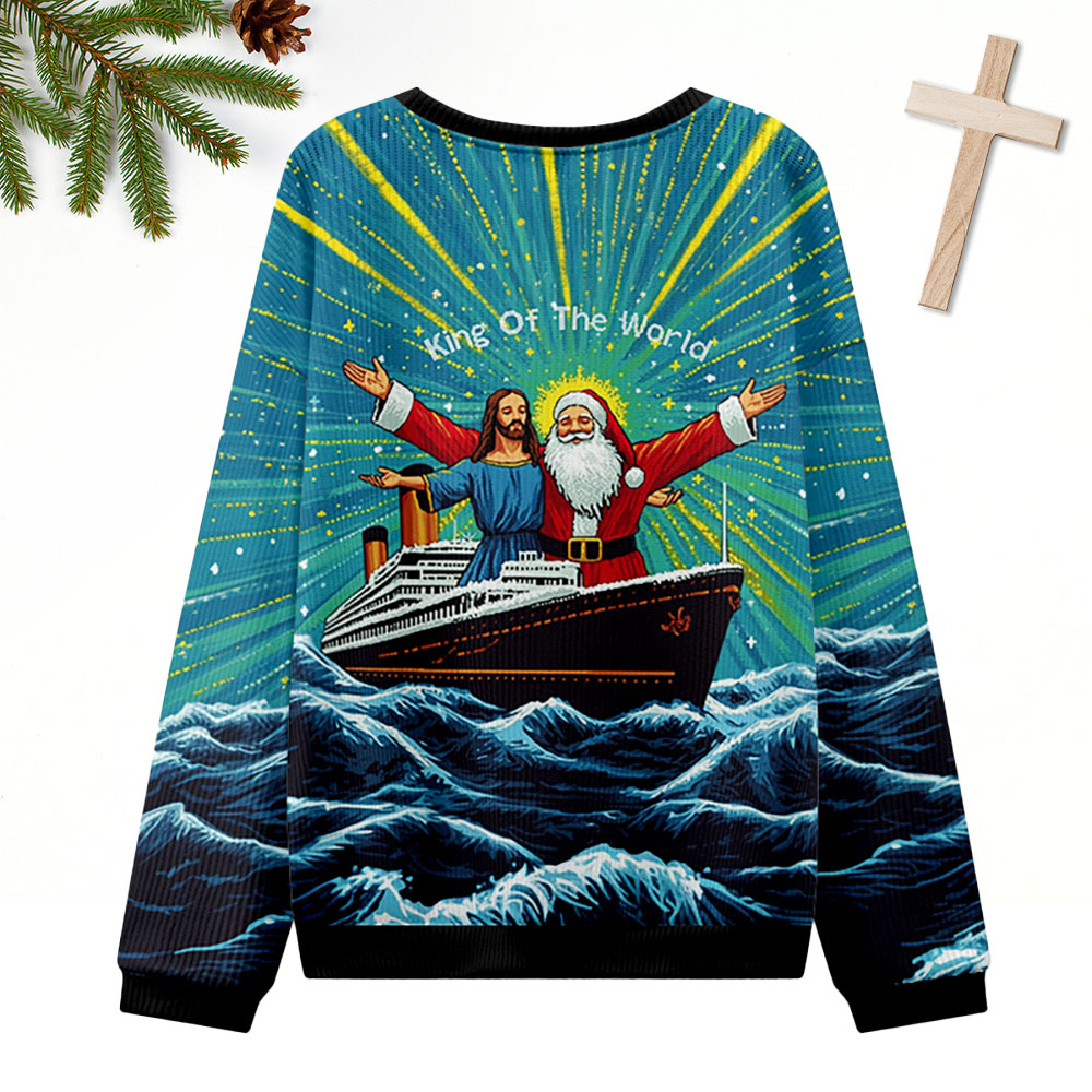 King Of The World Christian Ugly Christmas Sweatshirt