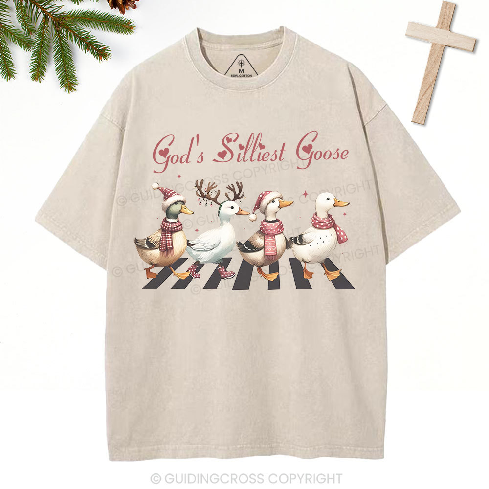 God's Silliest Goose Christian Washed T-Shirt