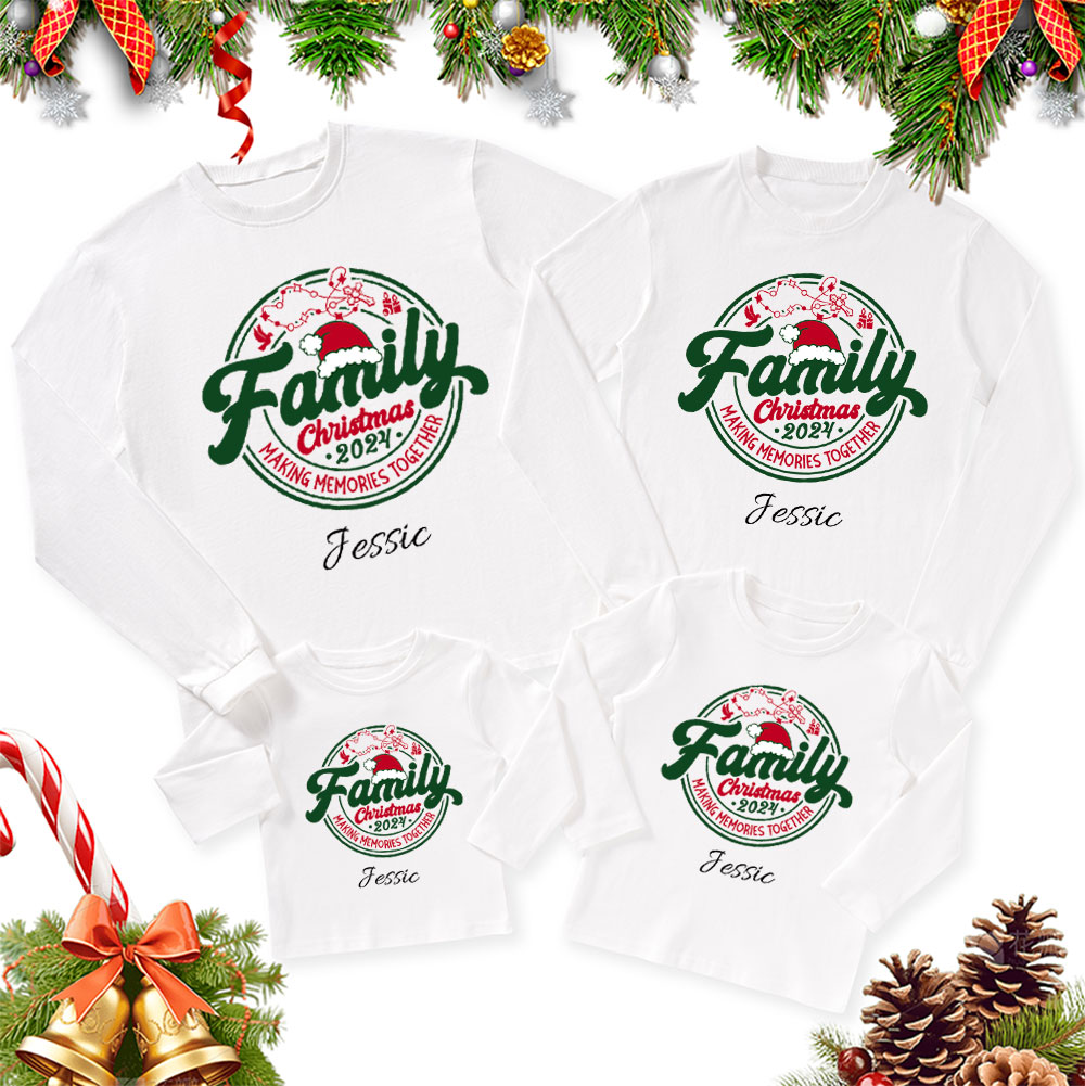 Personalized Making Memories Together Christmas Family Matching Long Sleeve T-Shirt
