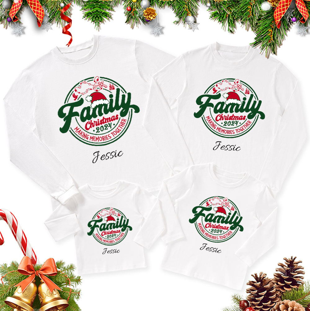 Personalized Making Memories Together Christmas Family Matching Long Sleeve T-Shirt