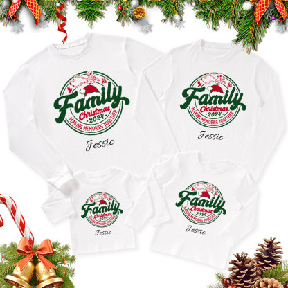 Personalized Making Memories Together Christmas Family Matching Long Sleeve T-Shirt