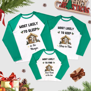 Image of Personalized Most Likely Christmas Family Raglan Long Sleeve T-Shirt