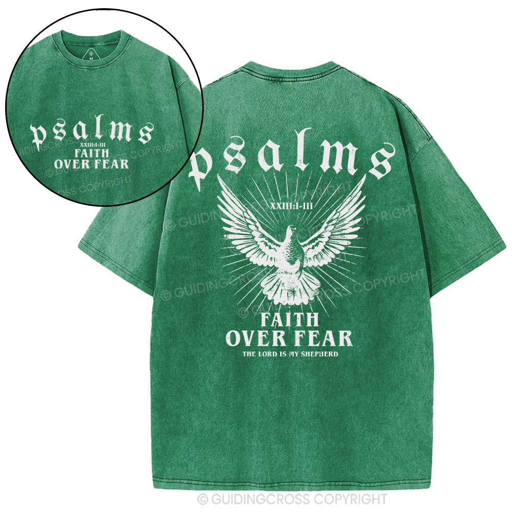 Faith Over Fear Christian Washed T-Shirt