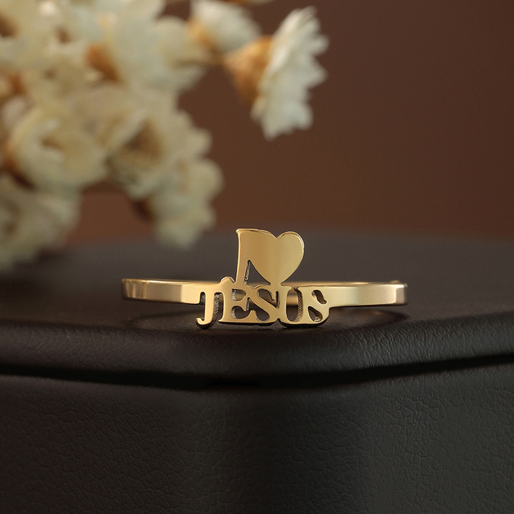Love Faith Genderless Adjustable Open Finger Jesus Ring