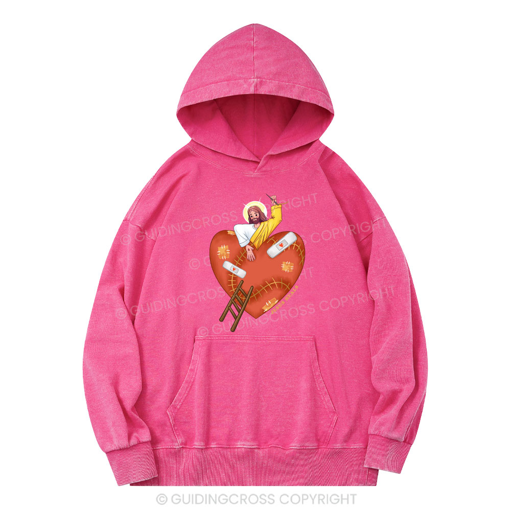 Jesus Heals Christian Washed Hoodie