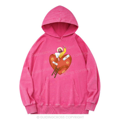 Jesus Heals Christian Washed Hoodie
