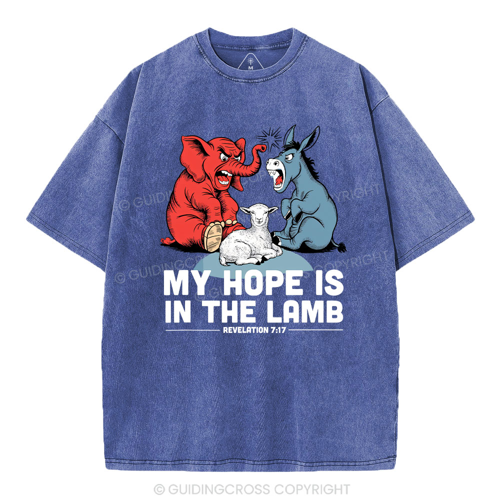 My Hope Is In The Lamb Christian Washed T-Shirt