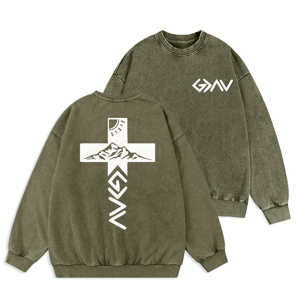 God Is Greater Than The Highs And Lows Christian Washed Sweatshirt