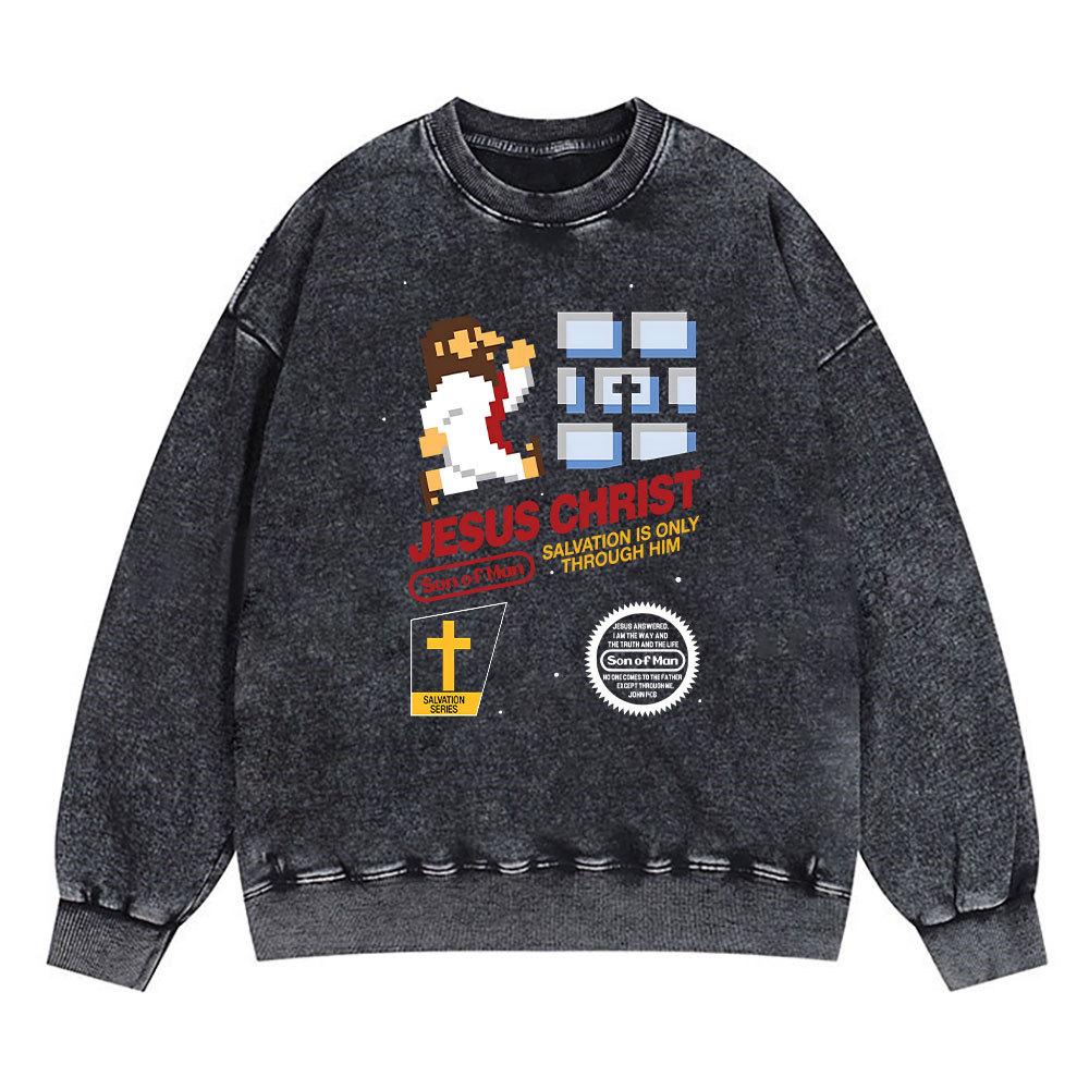 Jesus Christ Christian Washed Sweatshirt