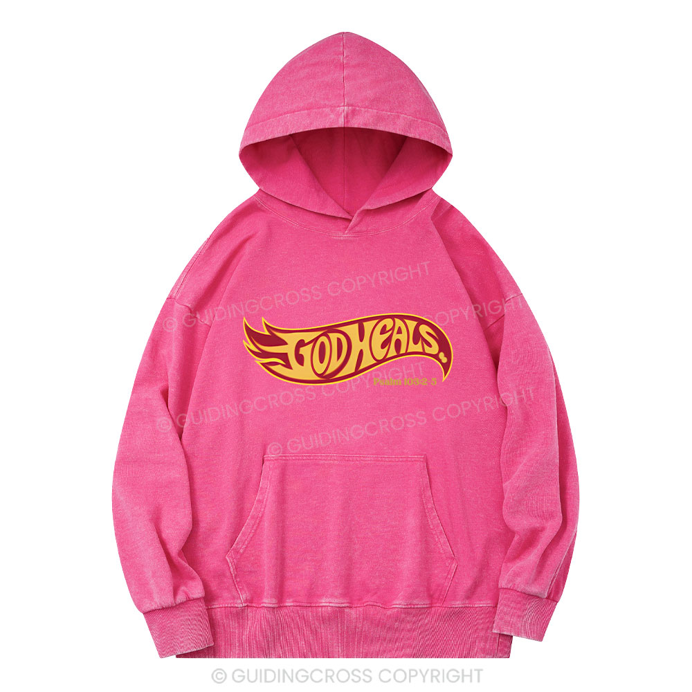 God Heals Christian Washed Hoodie
