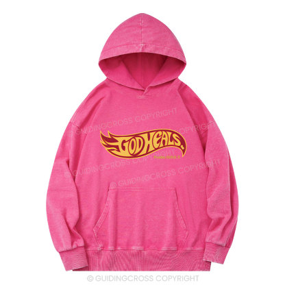 God Heals Christian Washed Hoodie