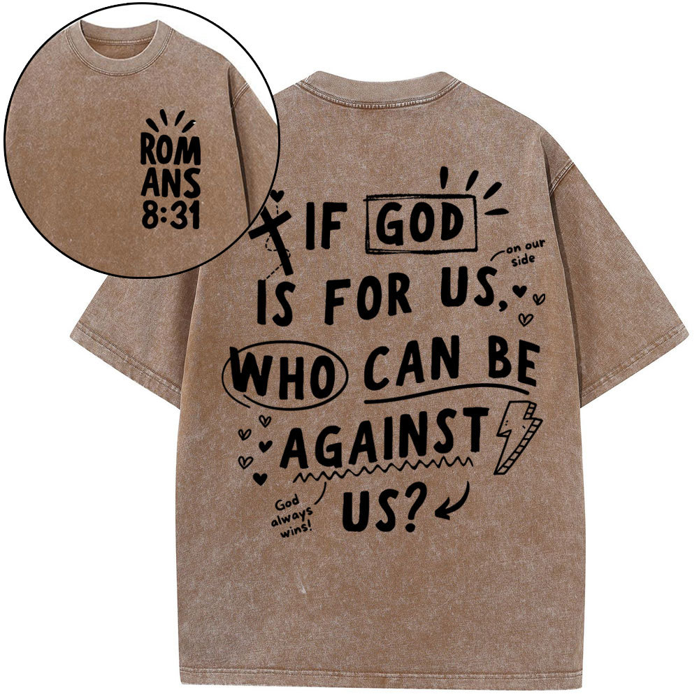 If God Is For Us Christian Washed T-Shirt