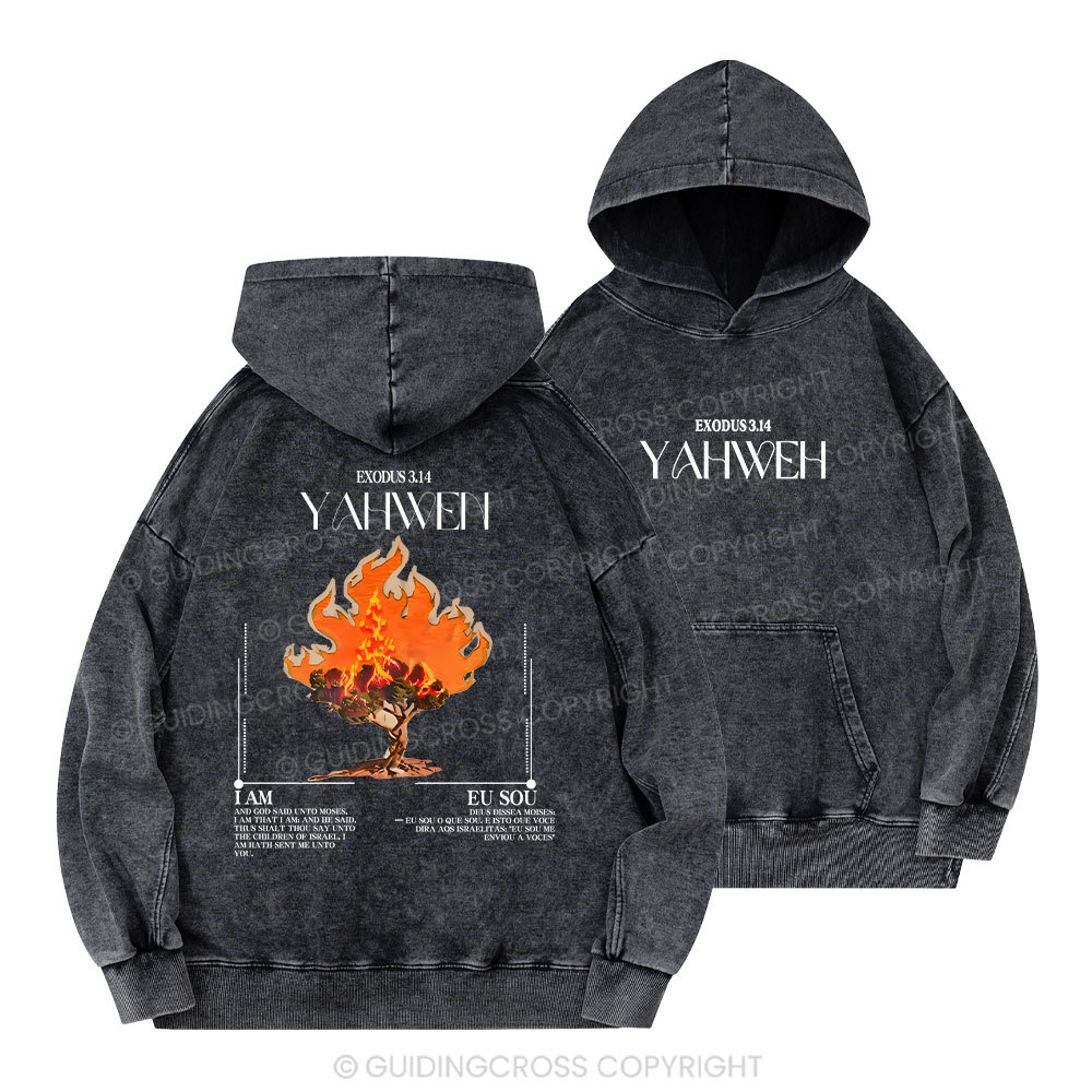 YAHWEH Christian Washed Hoodie Sale - GuidingCross