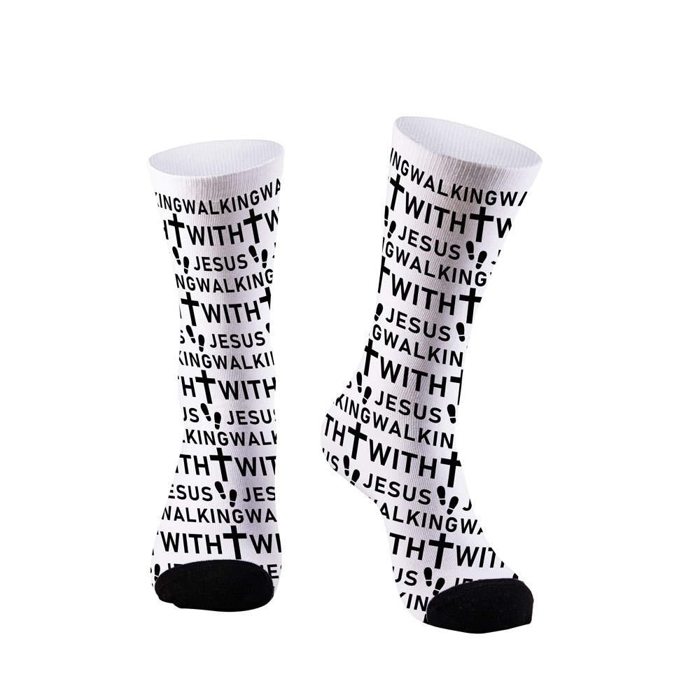 I Walk With Jesus Christian Socks