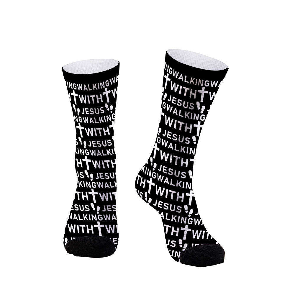 I Walk With Jesus Christian Socks
