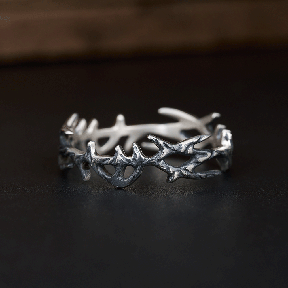 Crown of Thorns Christian Sterling Silver Band Ring
