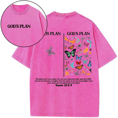 Your Plan And God's Plan Christian Washed T-Shirt