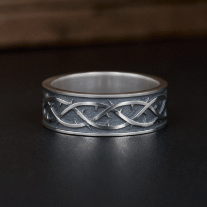 Crown of Thorns Christian Sterling Silver Band Ring
