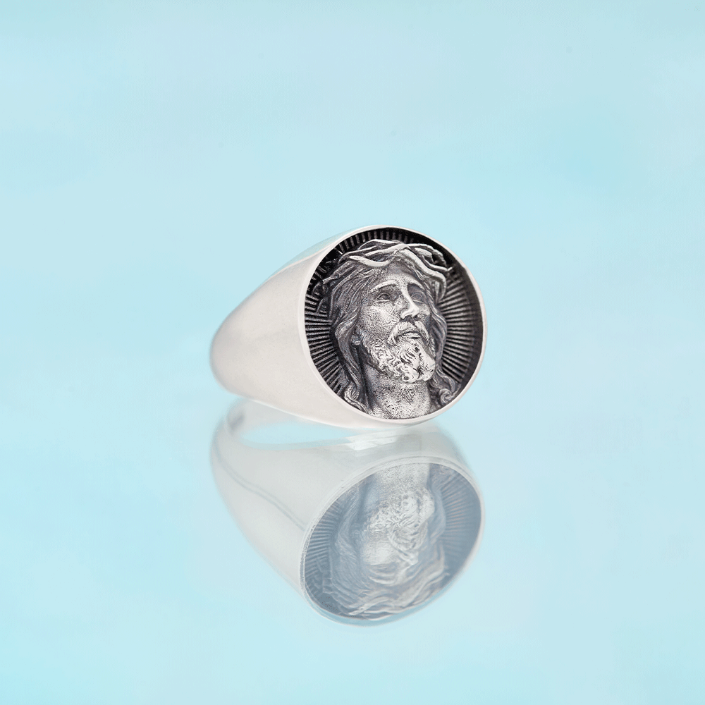 Jesus Christ Sterling Silver Signet Ring