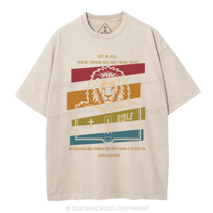 We Are More Than Couqurors Christian Washed T-Shirt