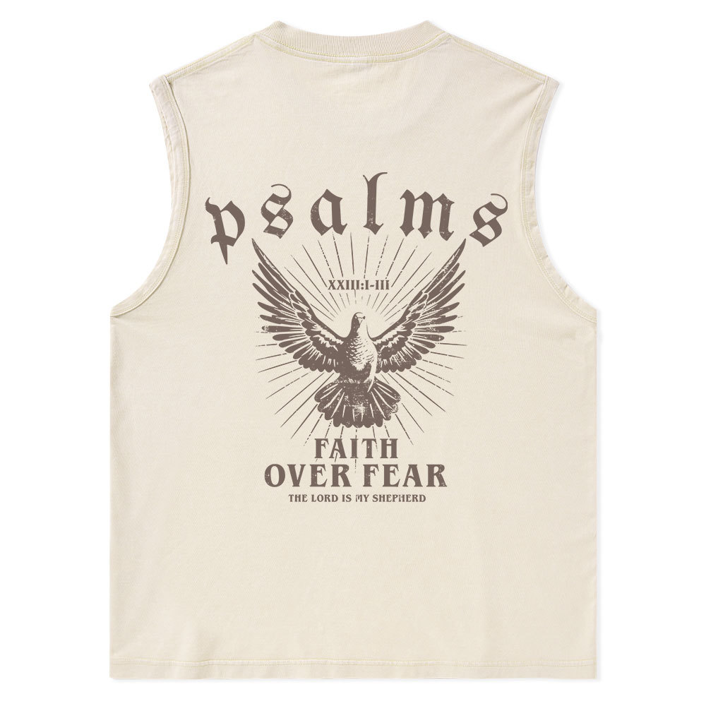 Faith Over Fear Christian Washed sleeveless Tee