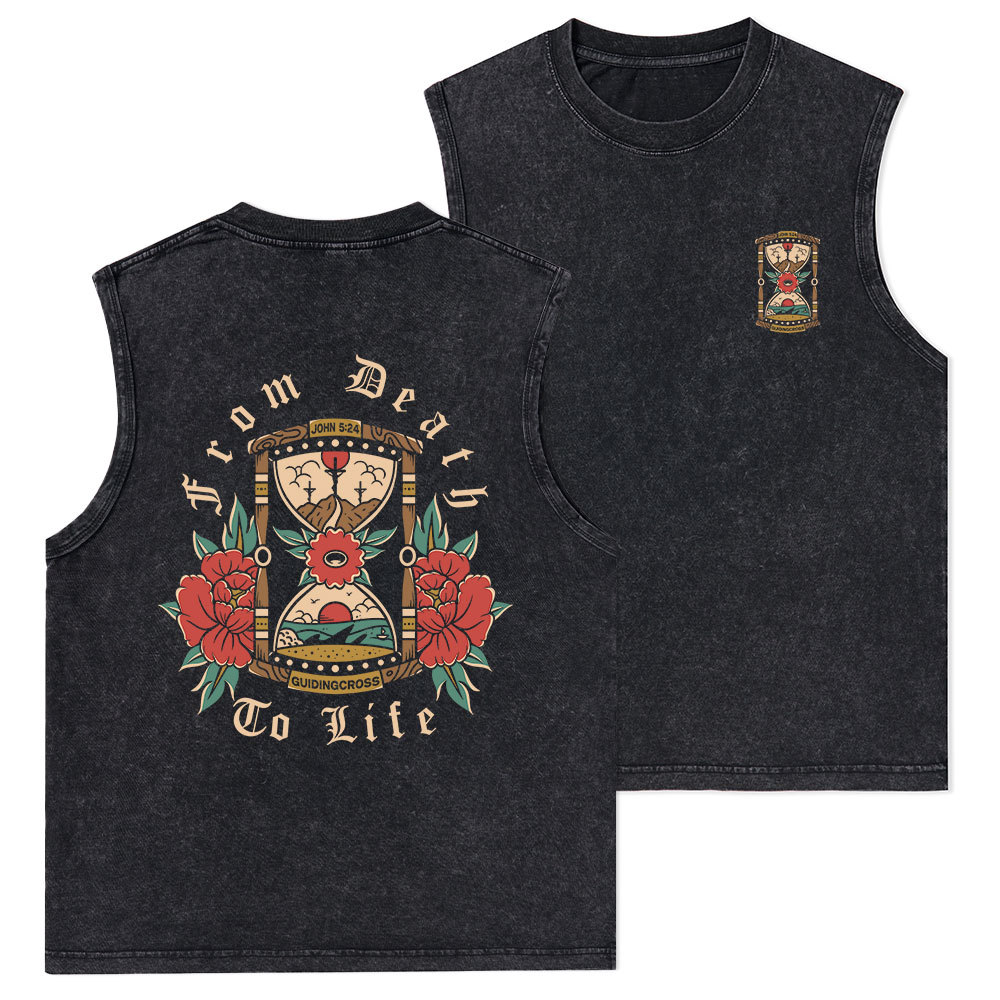 From Death To Life Christian Washed sleeveless Tee