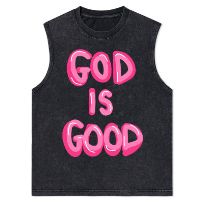 God Is Good Christian Washed sleeveless Tee