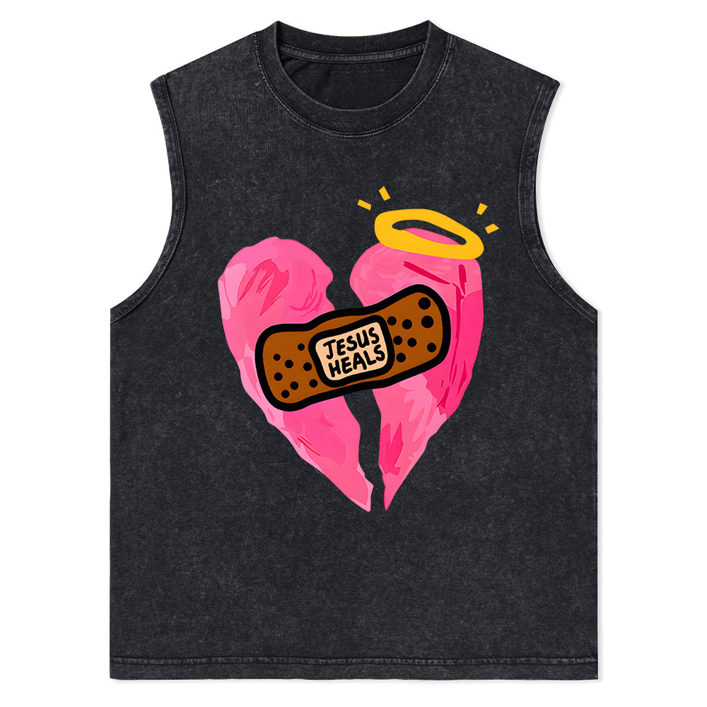 Jesus Heals Christian Washed sleeveless Tee