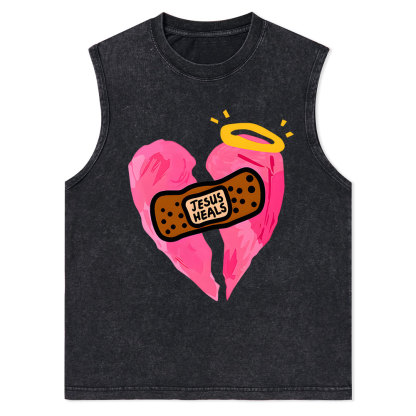 Jesus Heals Christian Washed sleeveless Tee