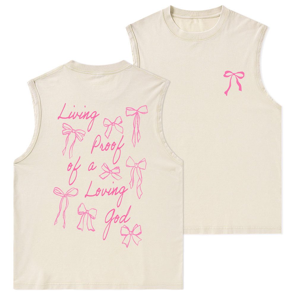 Living Proof Of A Loving God Christian Washed sleeveless Tee