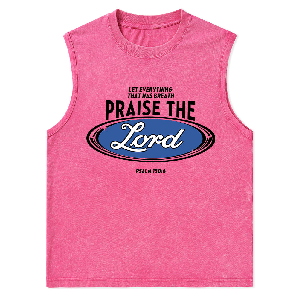 Praise The Lord Christian Washed sleeveless Tee