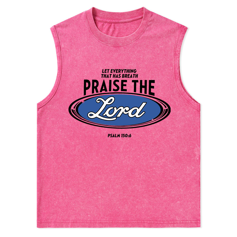 Praise The Lord Christian Washed sleeveless Tee