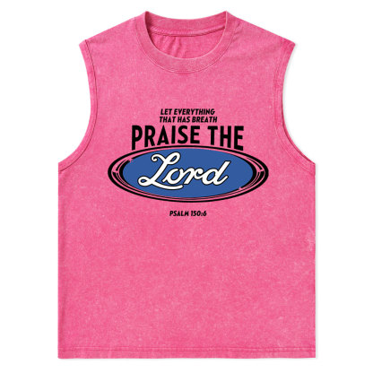 Praise The Lord Christian Washed sleeveless Tee