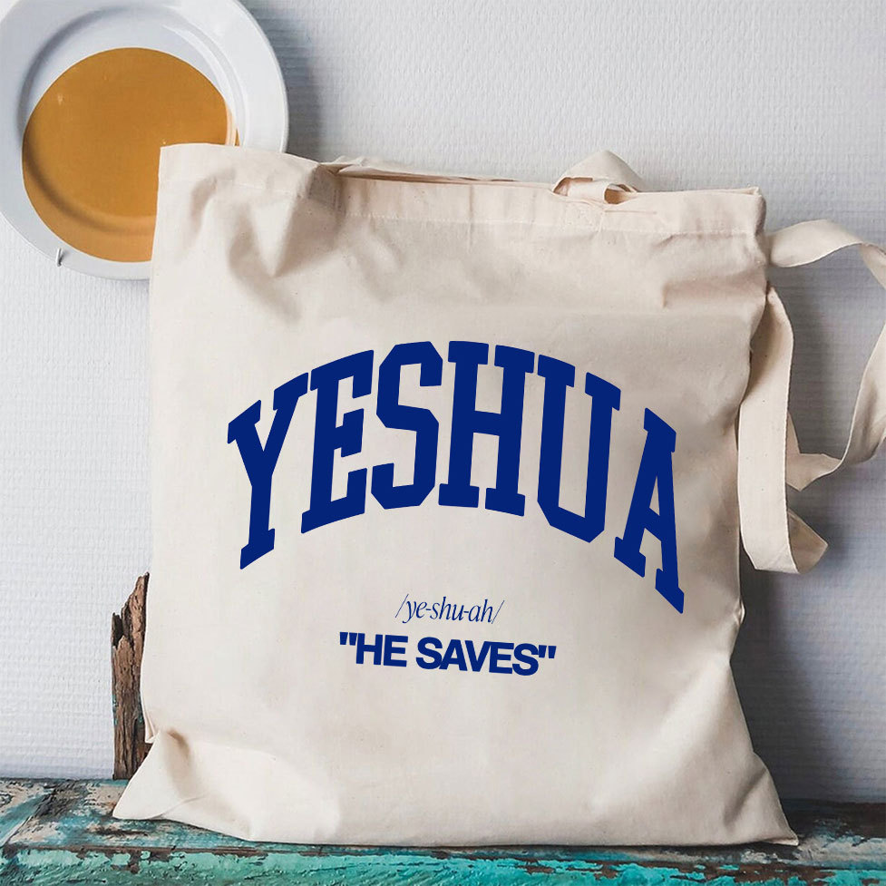 He Saves Christian Canvas Tote Bag