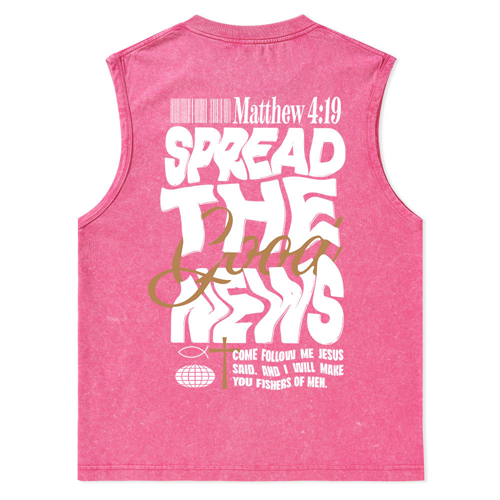 Speread The Good News Christian Washed sleeveless Tee