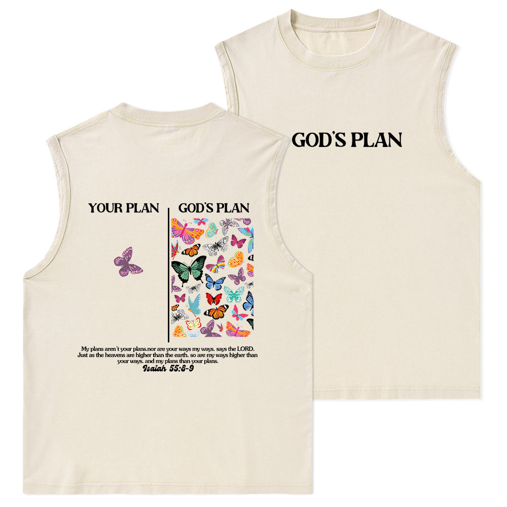 Your Plan And God's Plan Christian Washed sleeveless Tee