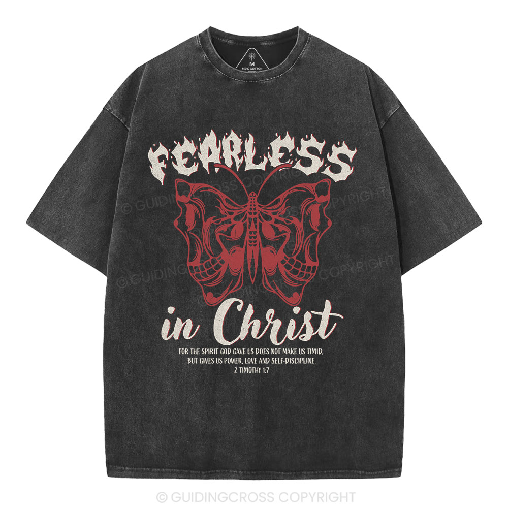 Fearless In Christ Christian Washed T-Shirt