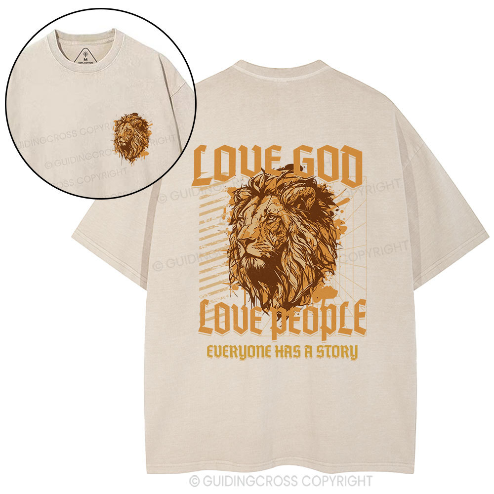 Love God Love People Christian Washed T-Shirt