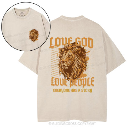 Love God Love People Christian Washed T-Shirt