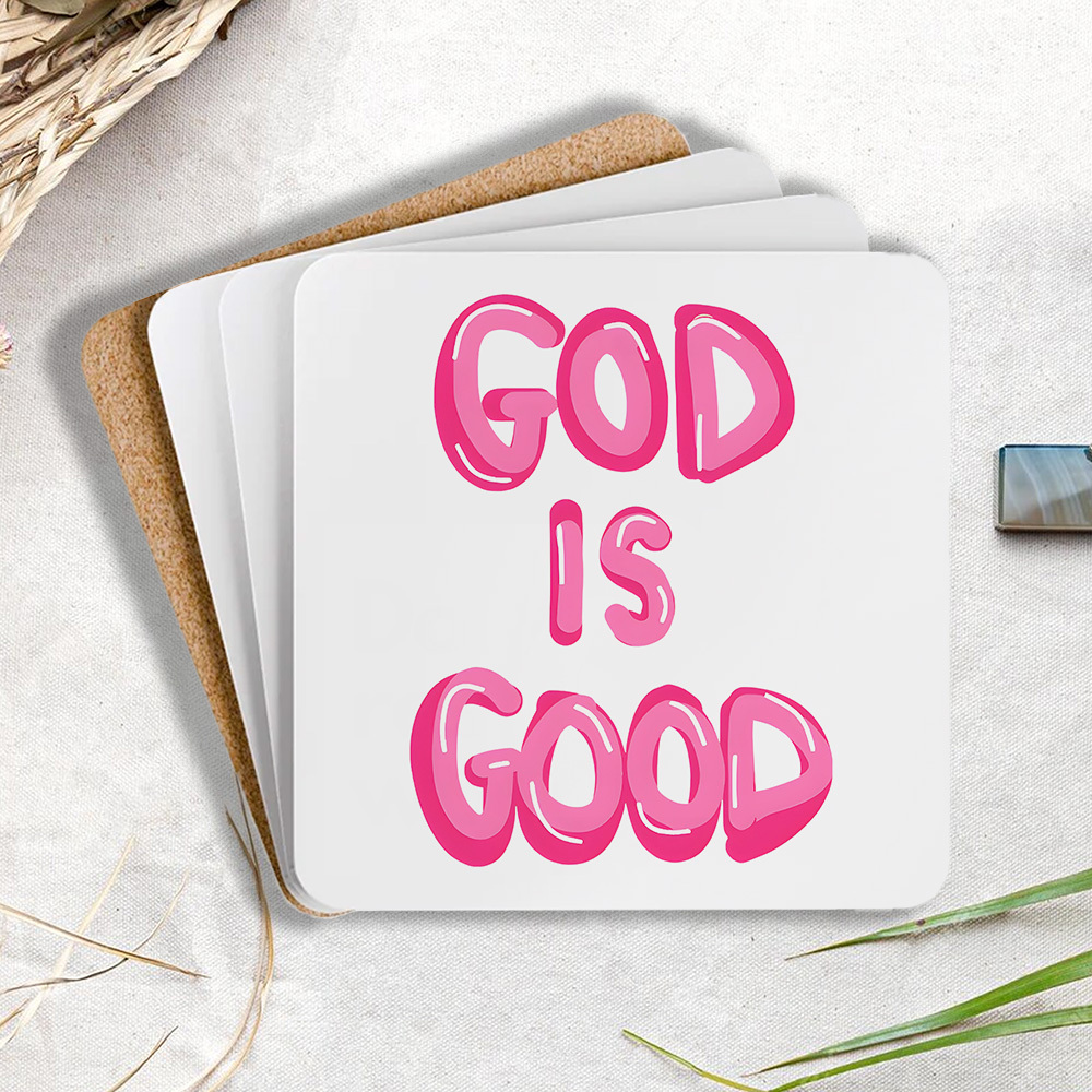God Is Good Christian Wooden Printed Coasters