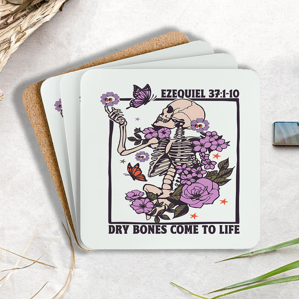 Dry Bones Come To Life Christian Wooden Printed Coasters