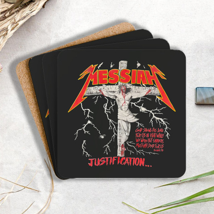 Messiah Christian Wooden Printed Coasters