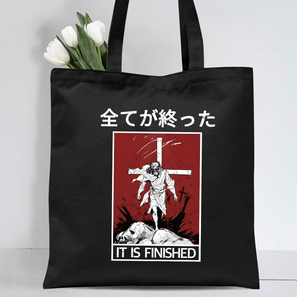 It Is Finished Christian Canvas Tote Bag
