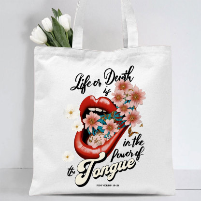 Life Or Death Christian Canvas Tote Bag