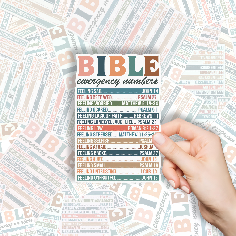 Bible Emergency Numbers Christian Stickers
