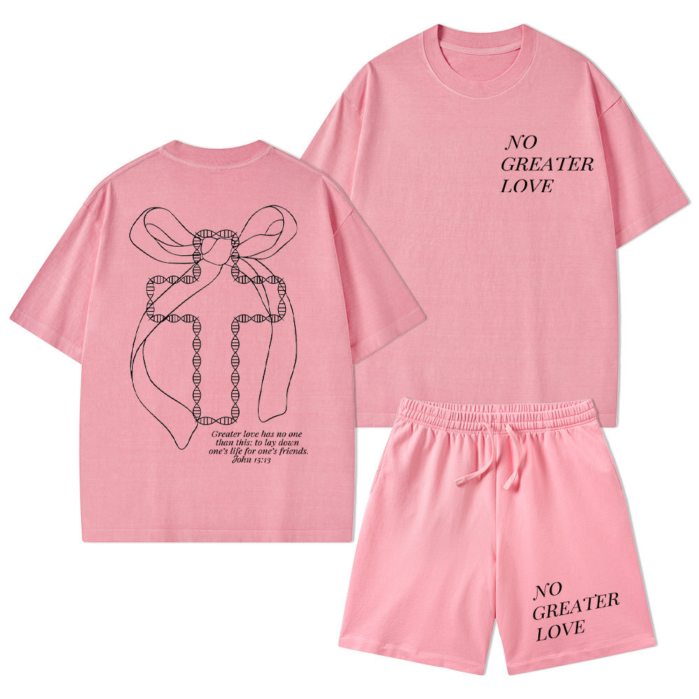 No Greater Love Christian Washed T-Shirt & Shorts