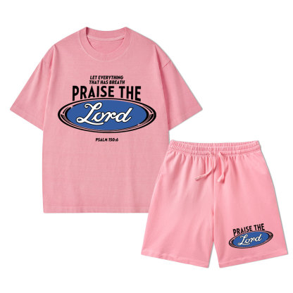 Praise The Lord Christian Washed T-Shirt & Shorts