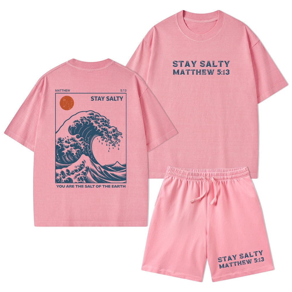 You Are The Salt Of The Earth Christian Washed T-Shirt & Shorts