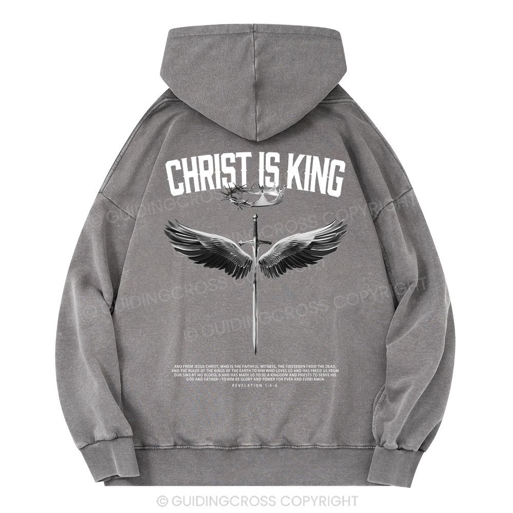 Christ Is King Christian Washed Hoodie
